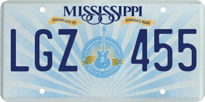 MS license plate LGZ455