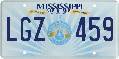 MS license plate LGZ459