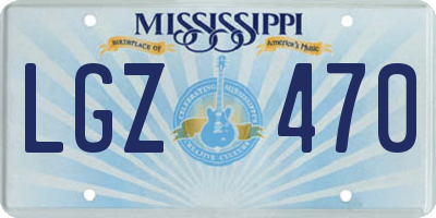 MS license plate LGZ470
