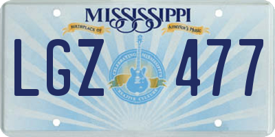 MS license plate LGZ477