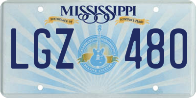 MS license plate LGZ480