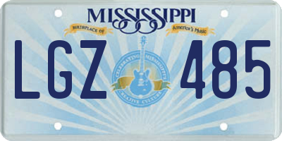 MS license plate LGZ485