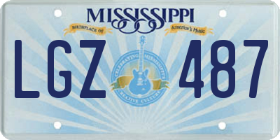 MS license plate LGZ487