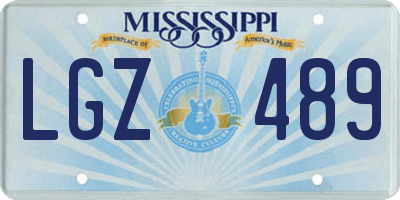 MS license plate LGZ489