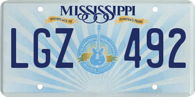 MS license plate LGZ492