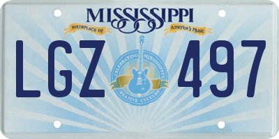 MS license plate LGZ497