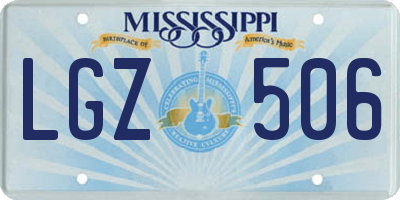 MS license plate LGZ506