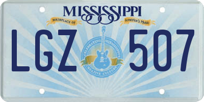 MS license plate LGZ507