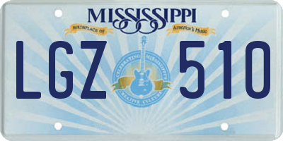 MS license plate LGZ510
