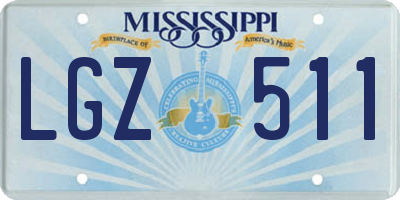 MS license plate LGZ511