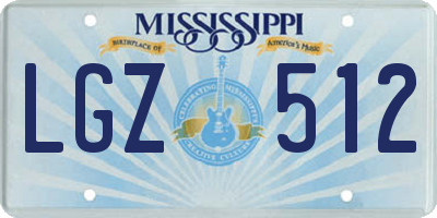 MS license plate LGZ512