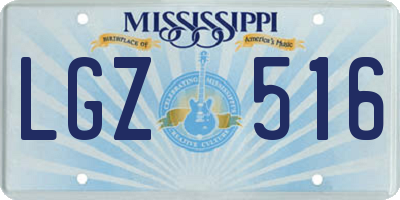 MS license plate LGZ516