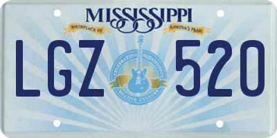 MS license plate LGZ520