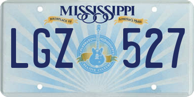 MS license plate LGZ527