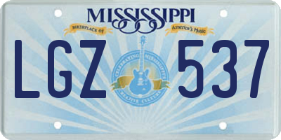 MS license plate LGZ537