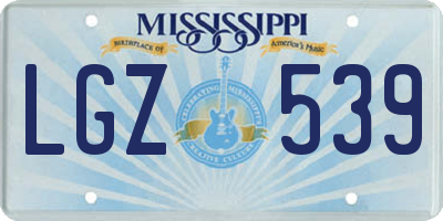 MS license plate LGZ539