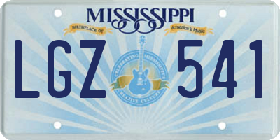 MS license plate LGZ541