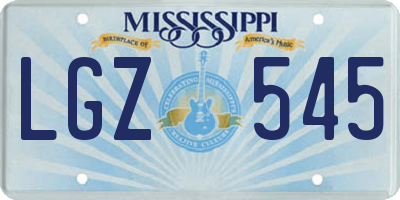 MS license plate LGZ545