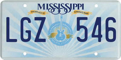 MS license plate LGZ546