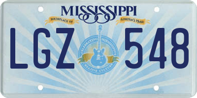 MS license plate LGZ548