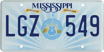 MS license plate LGZ549