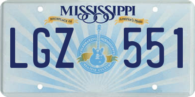 MS license plate LGZ551