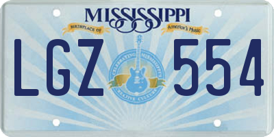 MS license plate LGZ554