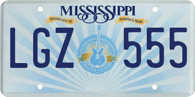 MS license plate LGZ555