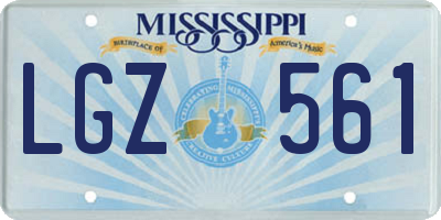 MS license plate LGZ561