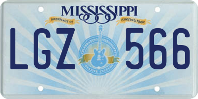 MS license plate LGZ566