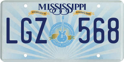 MS license plate LGZ568