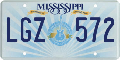 MS license plate LGZ572