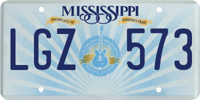 MS license plate LGZ573
