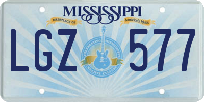 MS license plate LGZ577