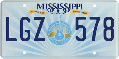 MS license plate LGZ578