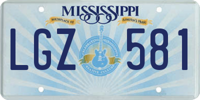 MS license plate LGZ581