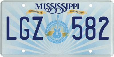 MS license plate LGZ582