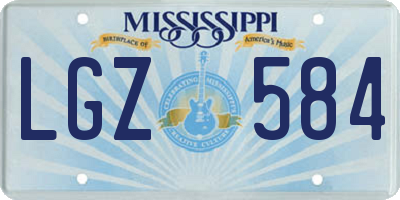 MS license plate LGZ584