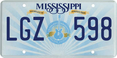 MS license plate LGZ598