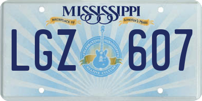 MS license plate LGZ607