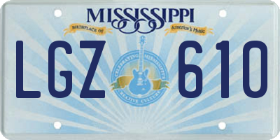 MS license plate LGZ610