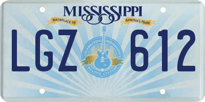 MS license plate LGZ612