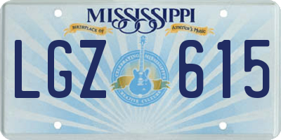 MS license plate LGZ615