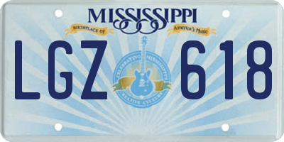 MS license plate LGZ618