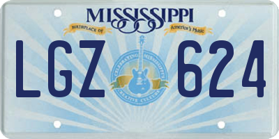 MS license plate LGZ624