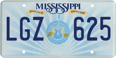MS license plate LGZ625