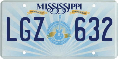MS license plate LGZ632