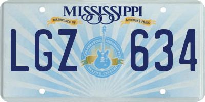 MS license plate LGZ634
