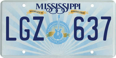 MS license plate LGZ637
