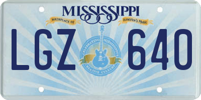 MS license plate LGZ640